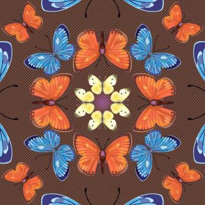 Butterfly Kaleidoscope Autumn scarf flat